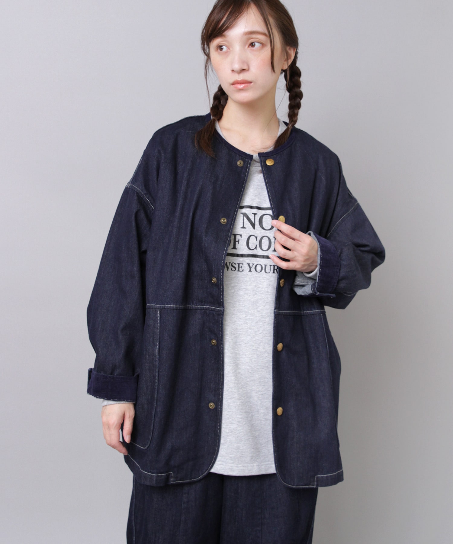 J2158 ボアライナー付きアトリエジャケット(F チャコール): アウター