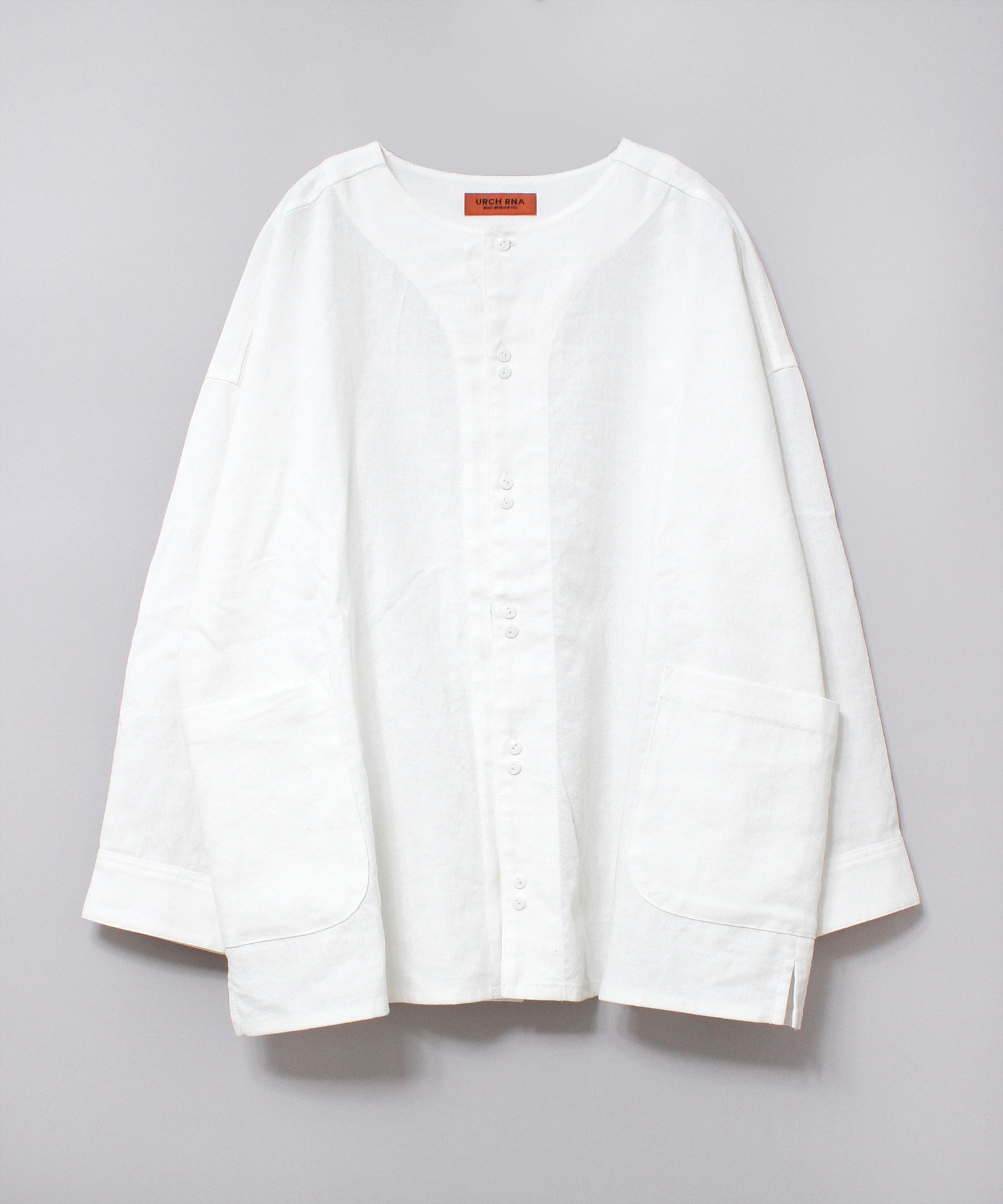 B2782 ノーカラーアトリエブラウス(M オフホワイト): トップス - RNA