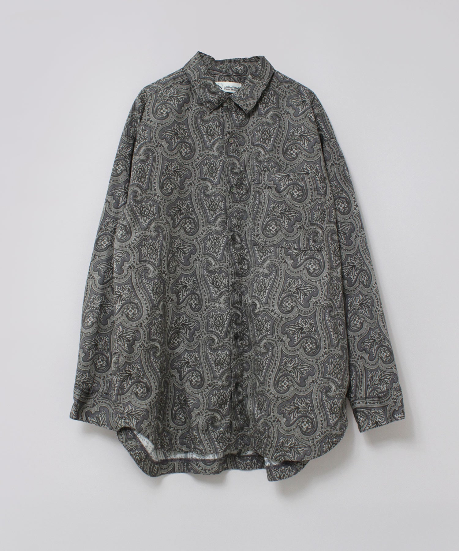 B2919 ヴィンテージペイズリーシャツ(F チャコールグレーベース