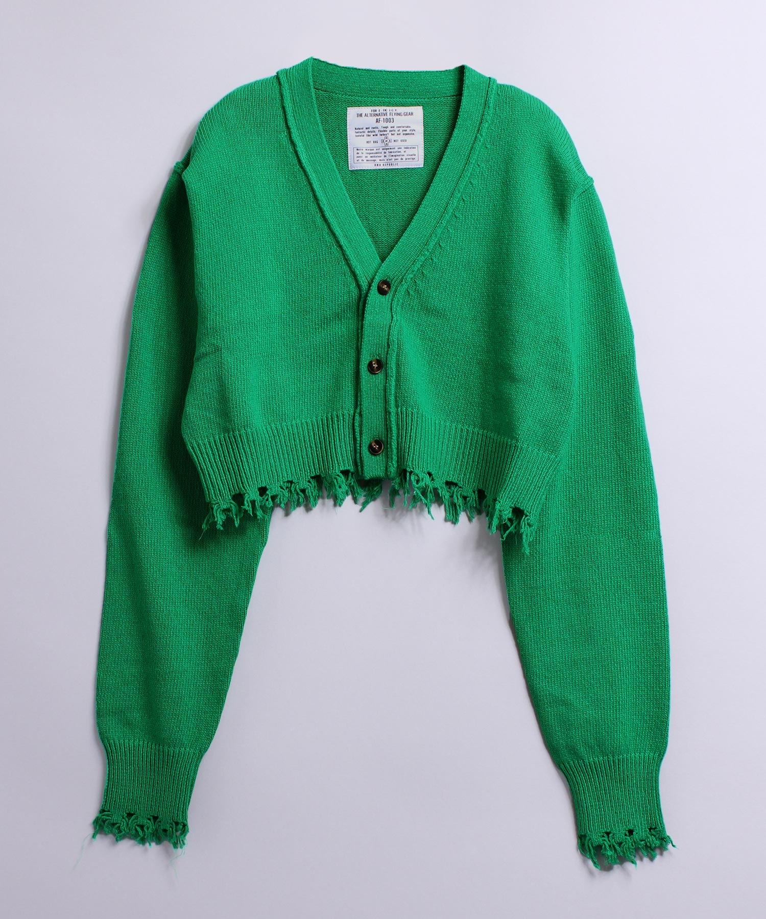 K2623 クロップドダメージカーディガン(M ホワイト): トップス - RNA