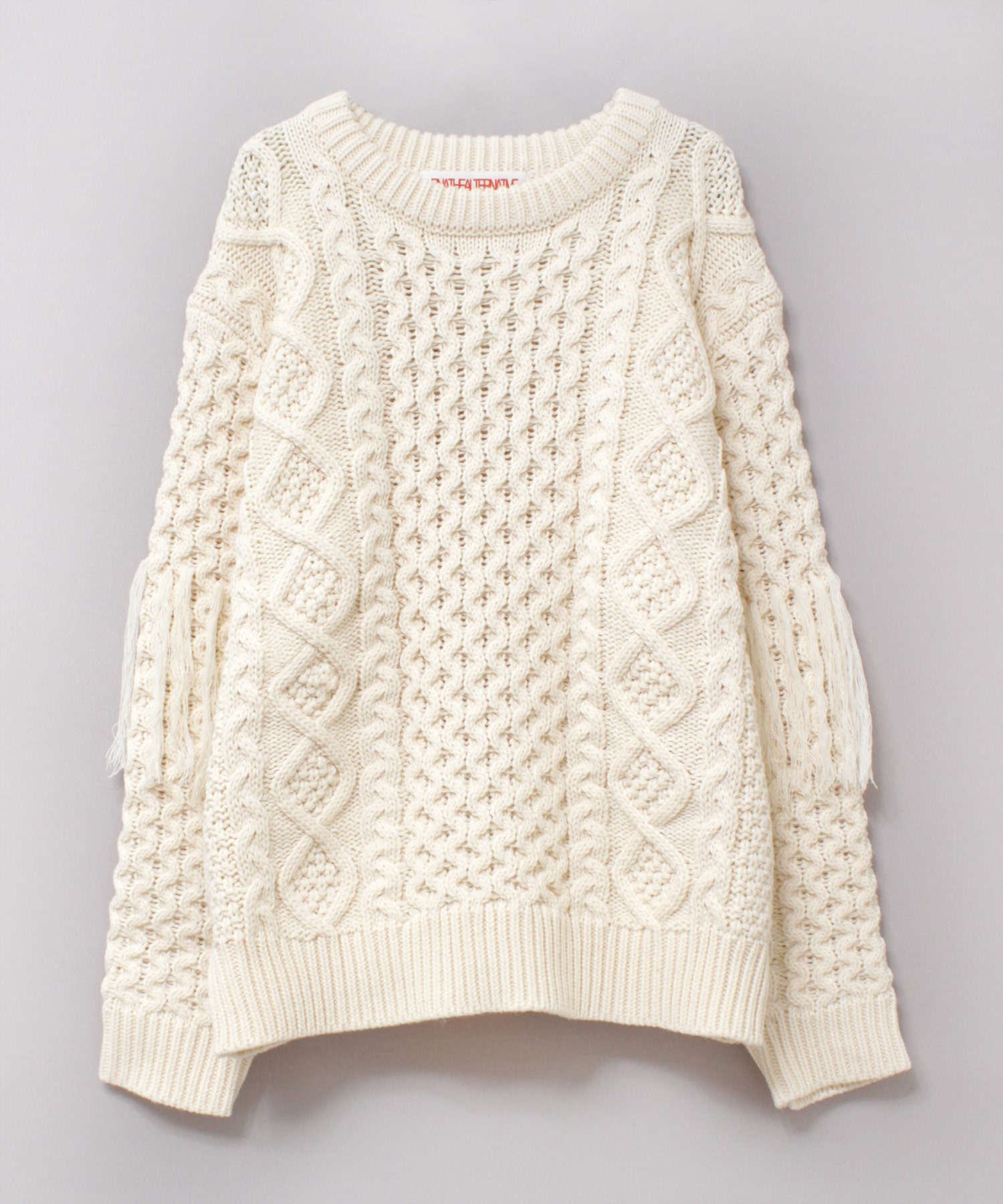 K2711 フリンジアランニット プルオーバー(M ホワイト): トップス