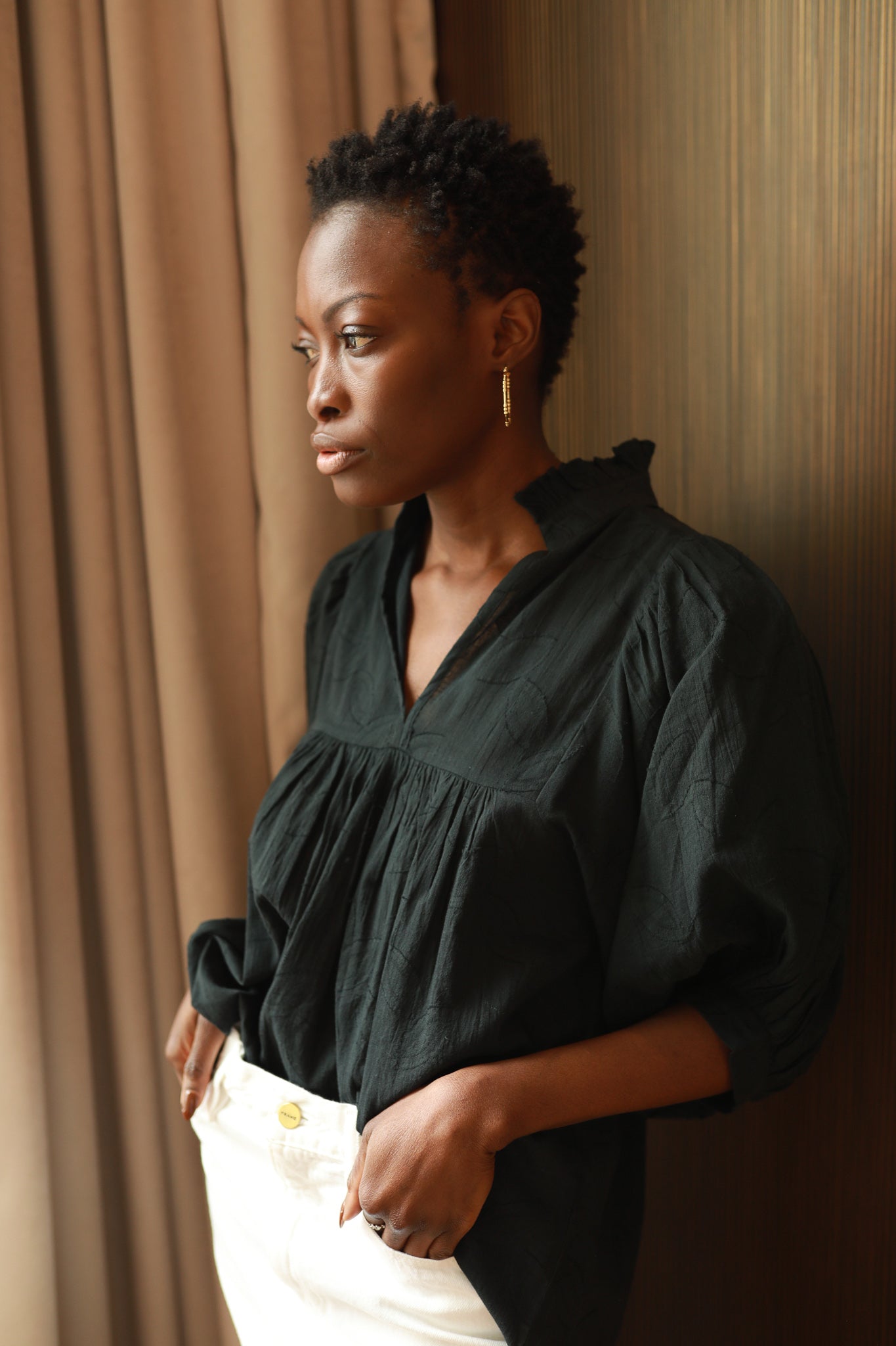 Black Leaf High Neck Top – NeverAWallflower