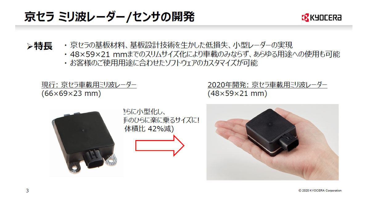 自動車での利用だけじゃない、京セラが進めるミリ波レーダー活用