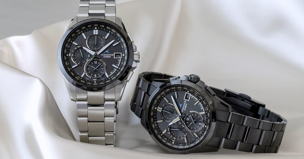 カシオ「OCEANUS」、クラシックラインのクロノグラフに2色の新作