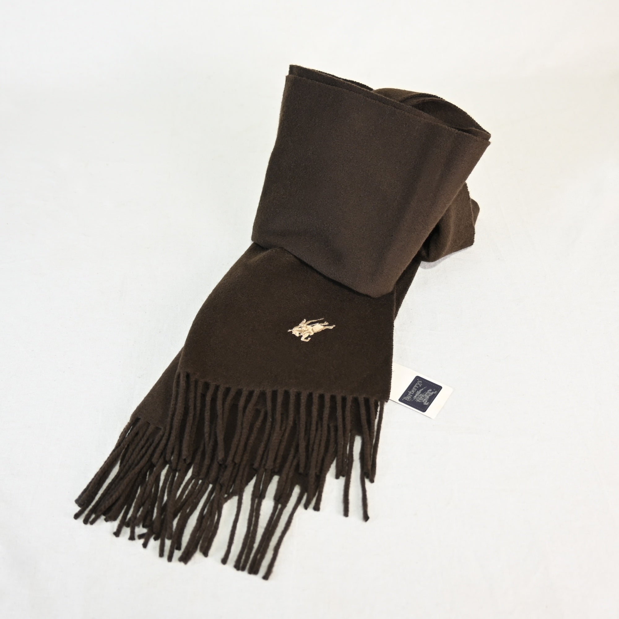 BURBERRY 1990s All Cashmere Brown Scarf Vintage / バーバリー 総