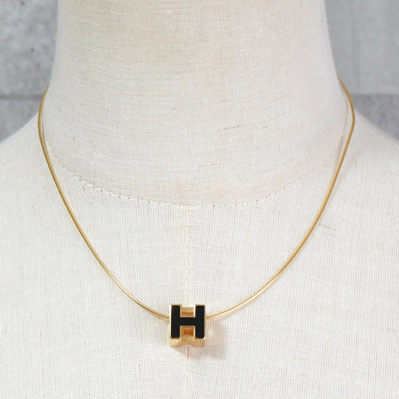エルメス カージュドアッシュ Hキューブ ネックレス GP ゴールド