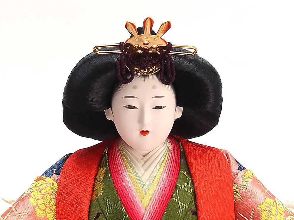 ひな人形】(平安光義) 070501 京七番親王 手刺繍黄呂染 七段飾り：節句