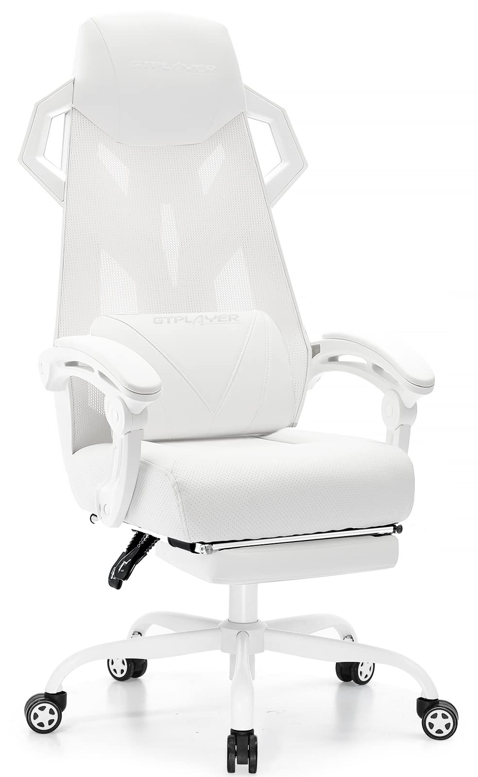 ニチヨウ電機 / GTRacing ゲーミングチェア 真っ白 疲れない椅子
