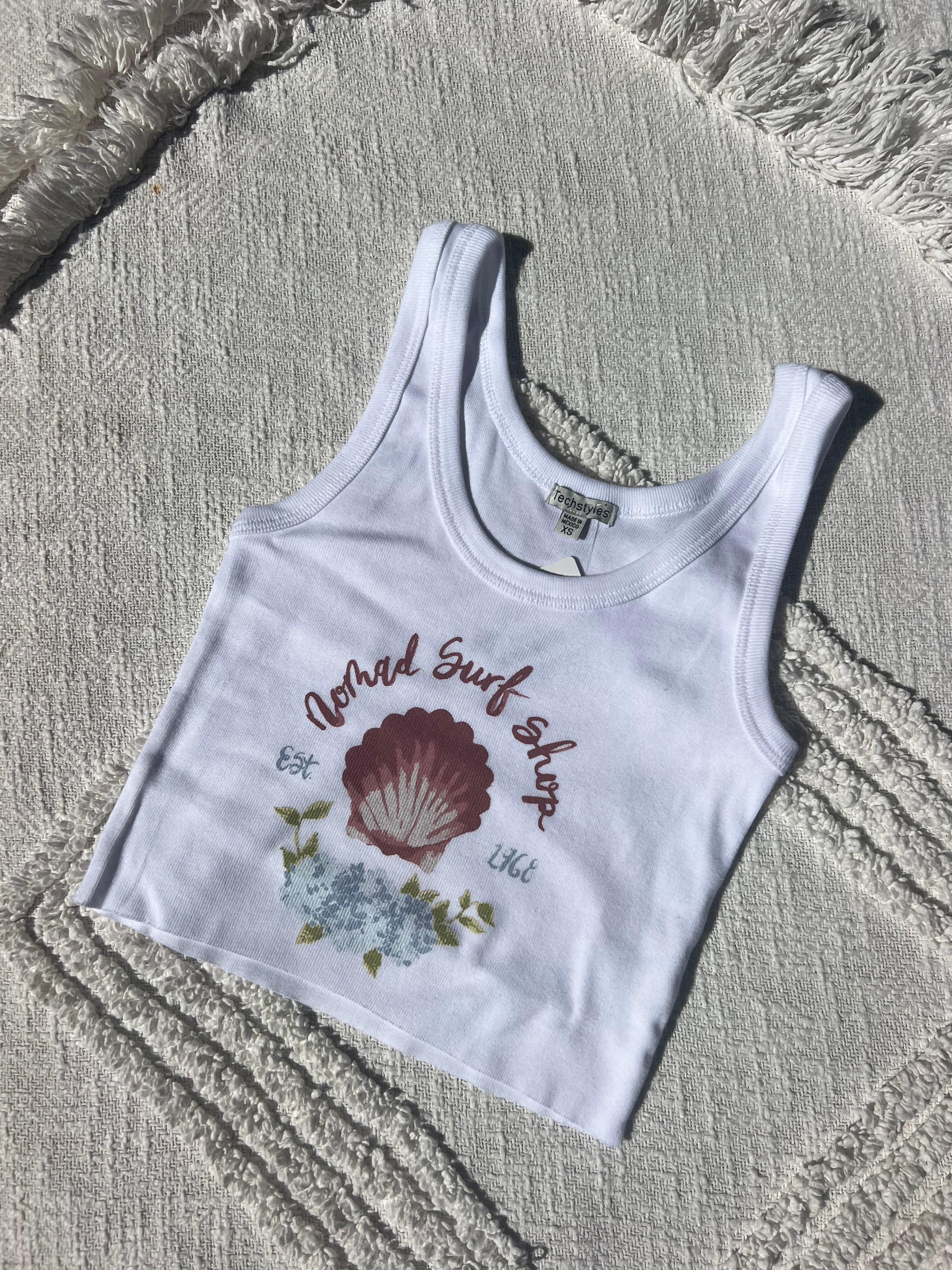 Nomad Hydrangea Shell Ribbed Cropped Tank Top – Nomad Surf Shop