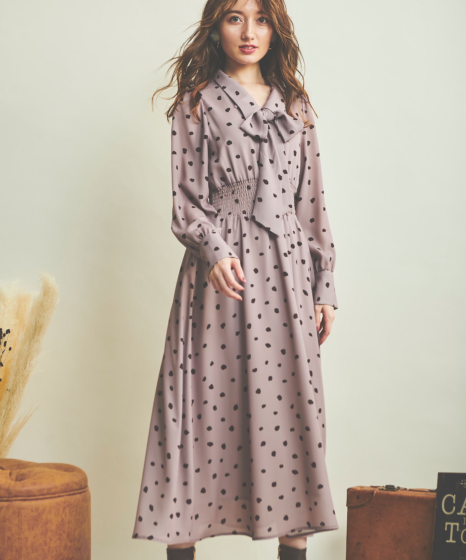 ナローフレアボウタイワンピ | ロングワンピース | NOELA OFFICIAL WEB