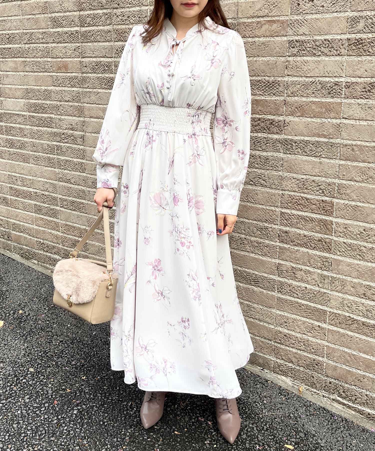 ぼかしフラワー柄ワンピース | ロングワンピース | NOELA OFFICIAL WEB