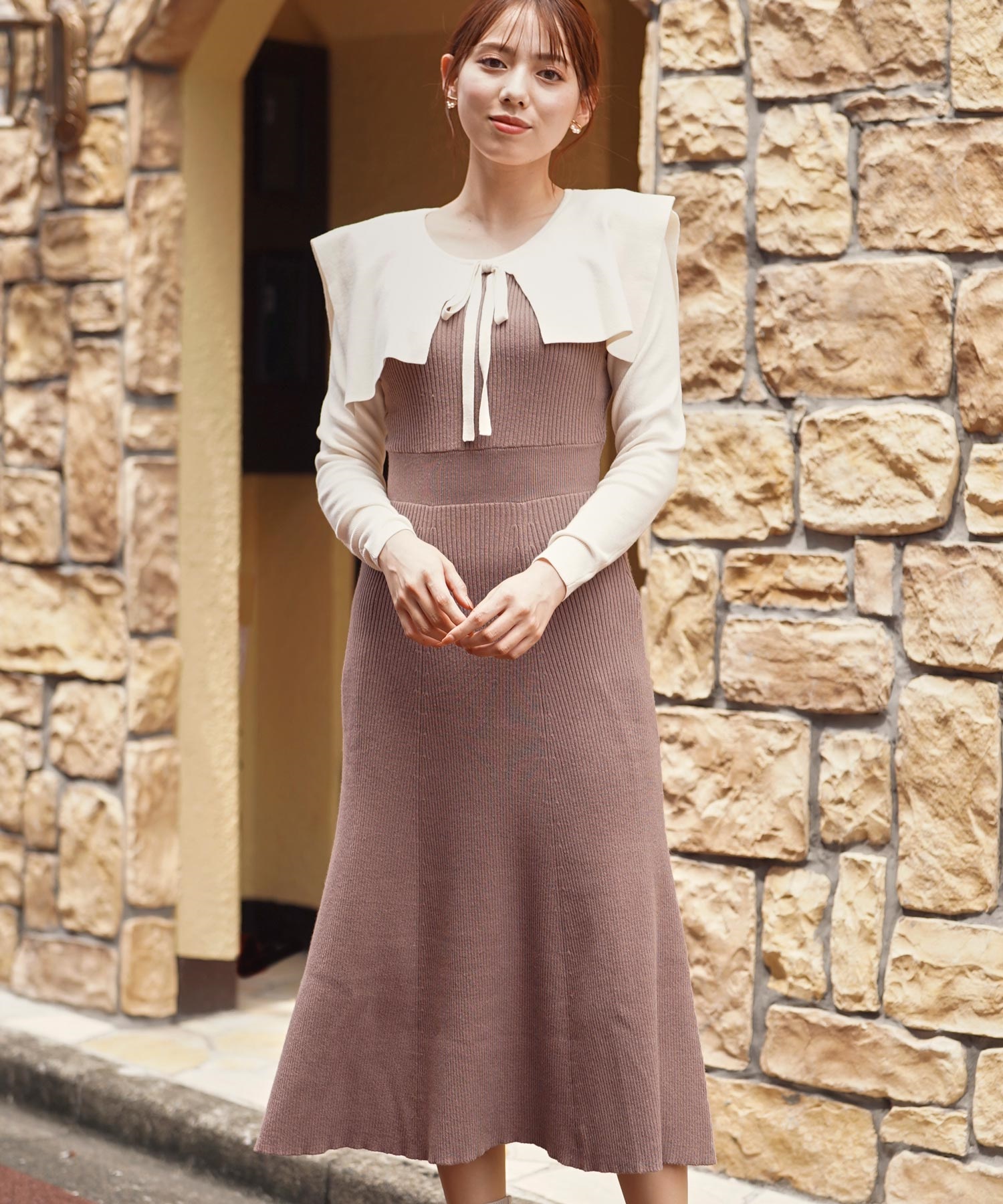 レイヤードライクニットワンピース | ニットワンピース | NOELA