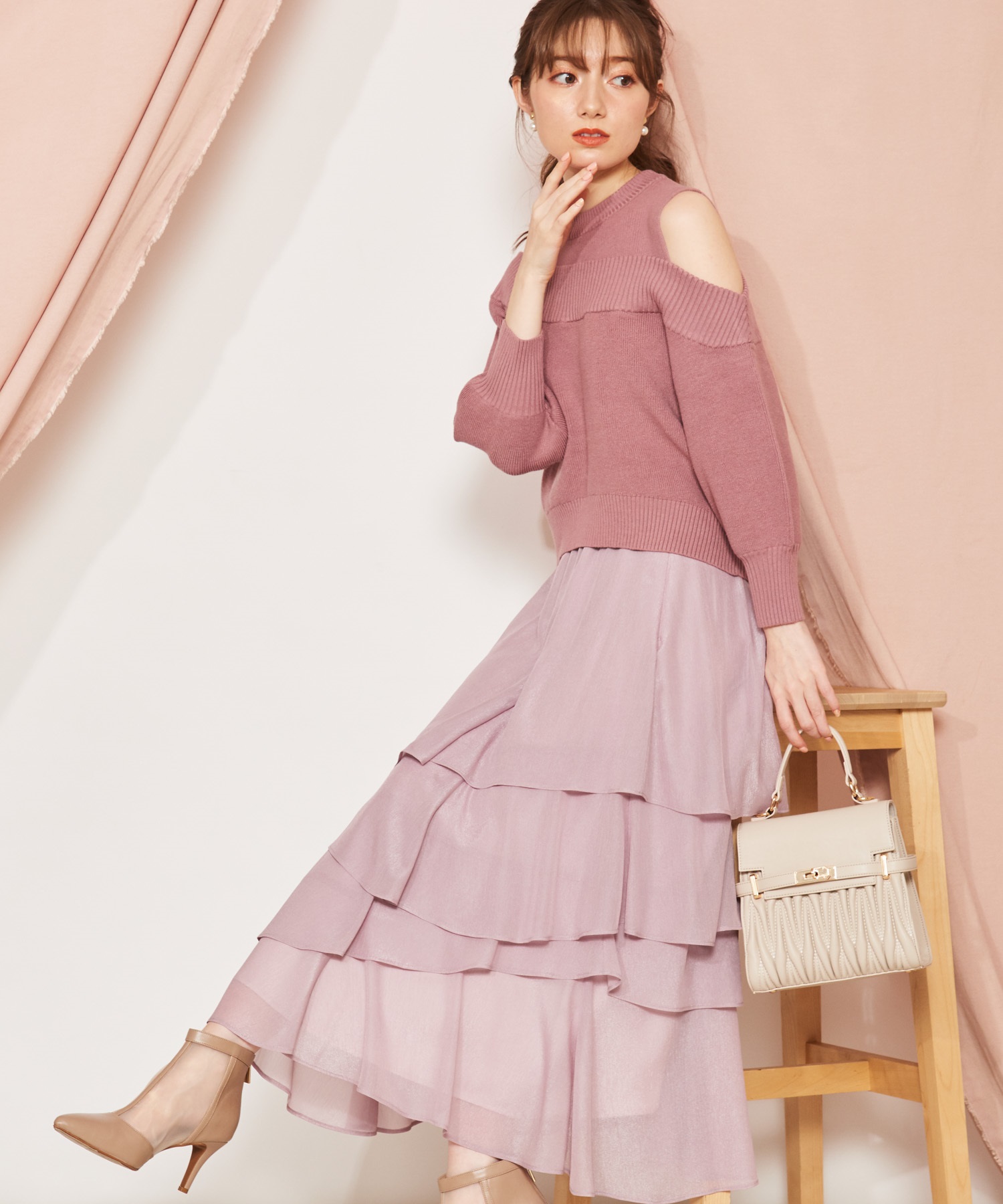 楊柳シフォンティアードスカート | フレアスカート | NOELA OFFICIAL