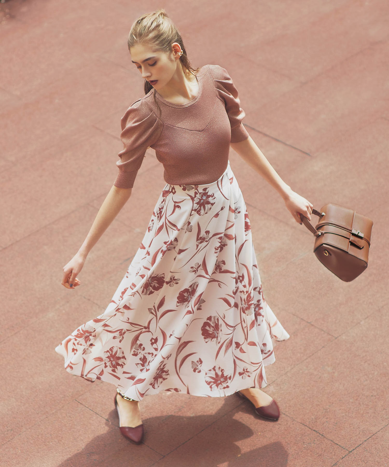 単色花柄スカート | フレアスカート | NOELA OFFICIAL WEB STORE