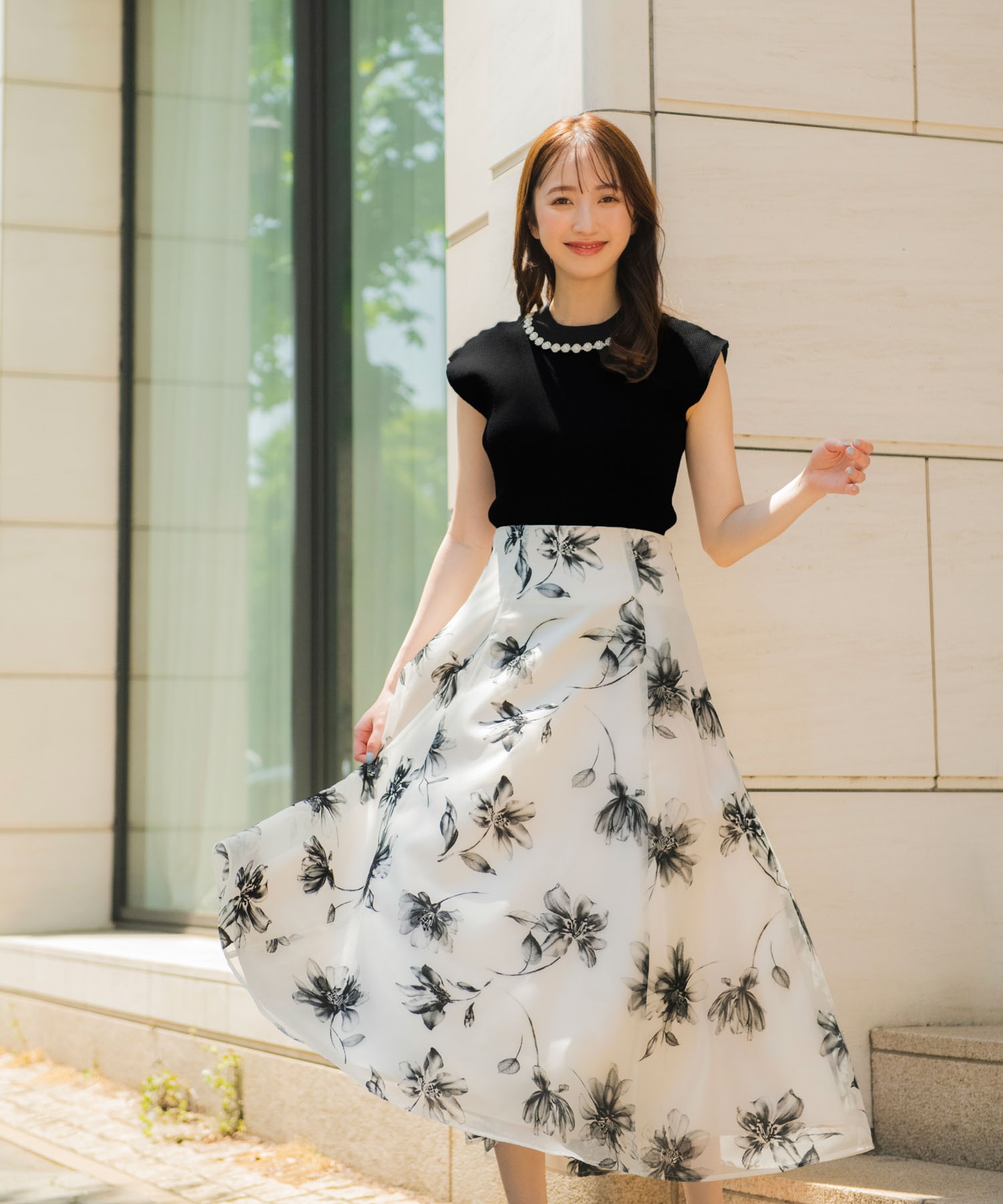 オーガンジーフロッキースカート | フレアスカート | NOELA OFFICIAL