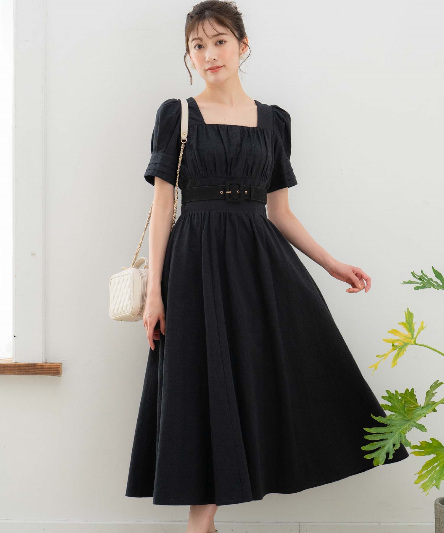 SSサイズあり】ジャガードスクエアワンピース | ロングワンピース