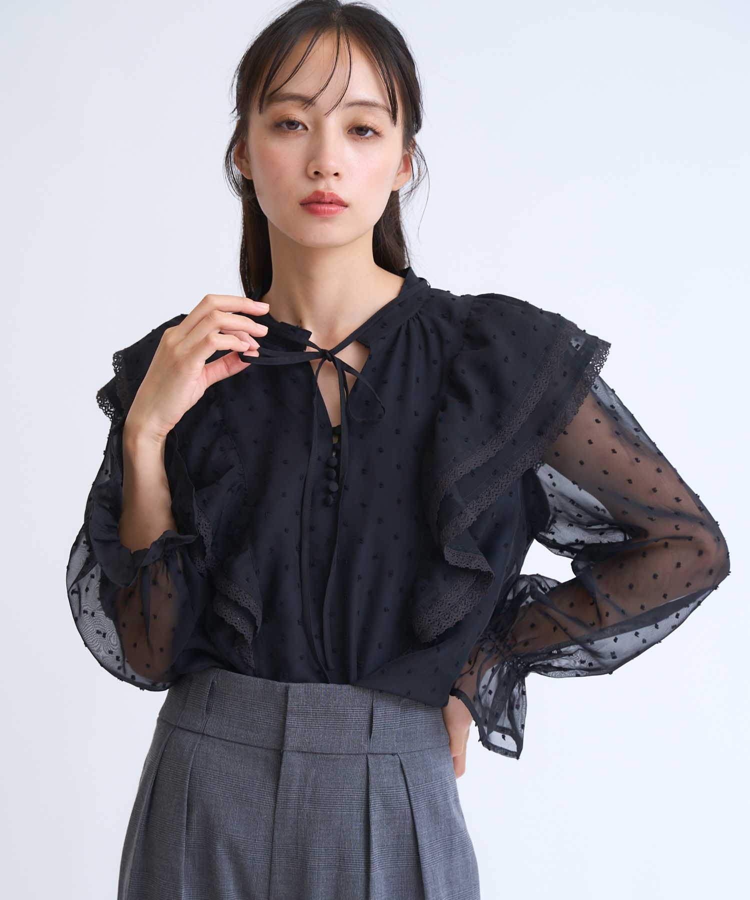 配色リボンドビードットブラウス | シャツ・ブラウス | NOELA OFFICIAL
