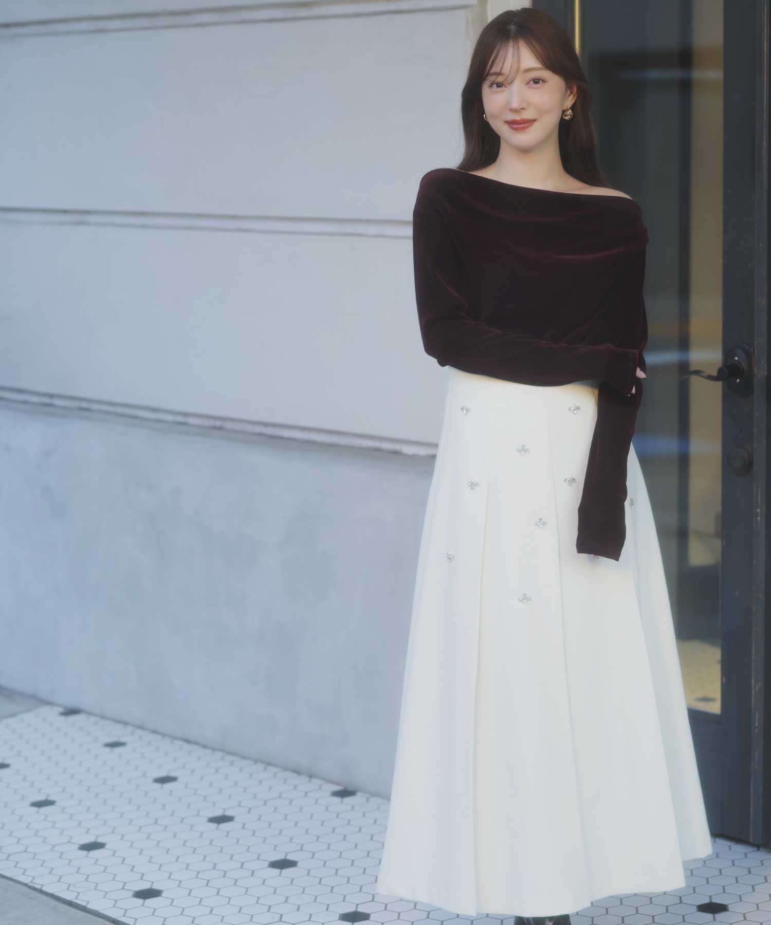 SSサイズあり】ワイドタックビジュースカート | フレアスカート