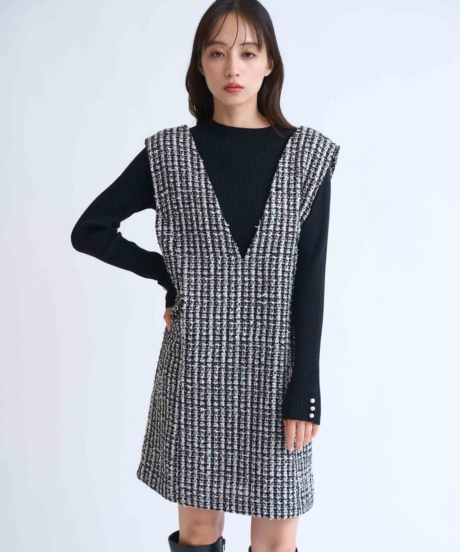 ツイードミニ丈ジャンスカ | ミニワンピース | NOELA OFFICIAL WEB STORE