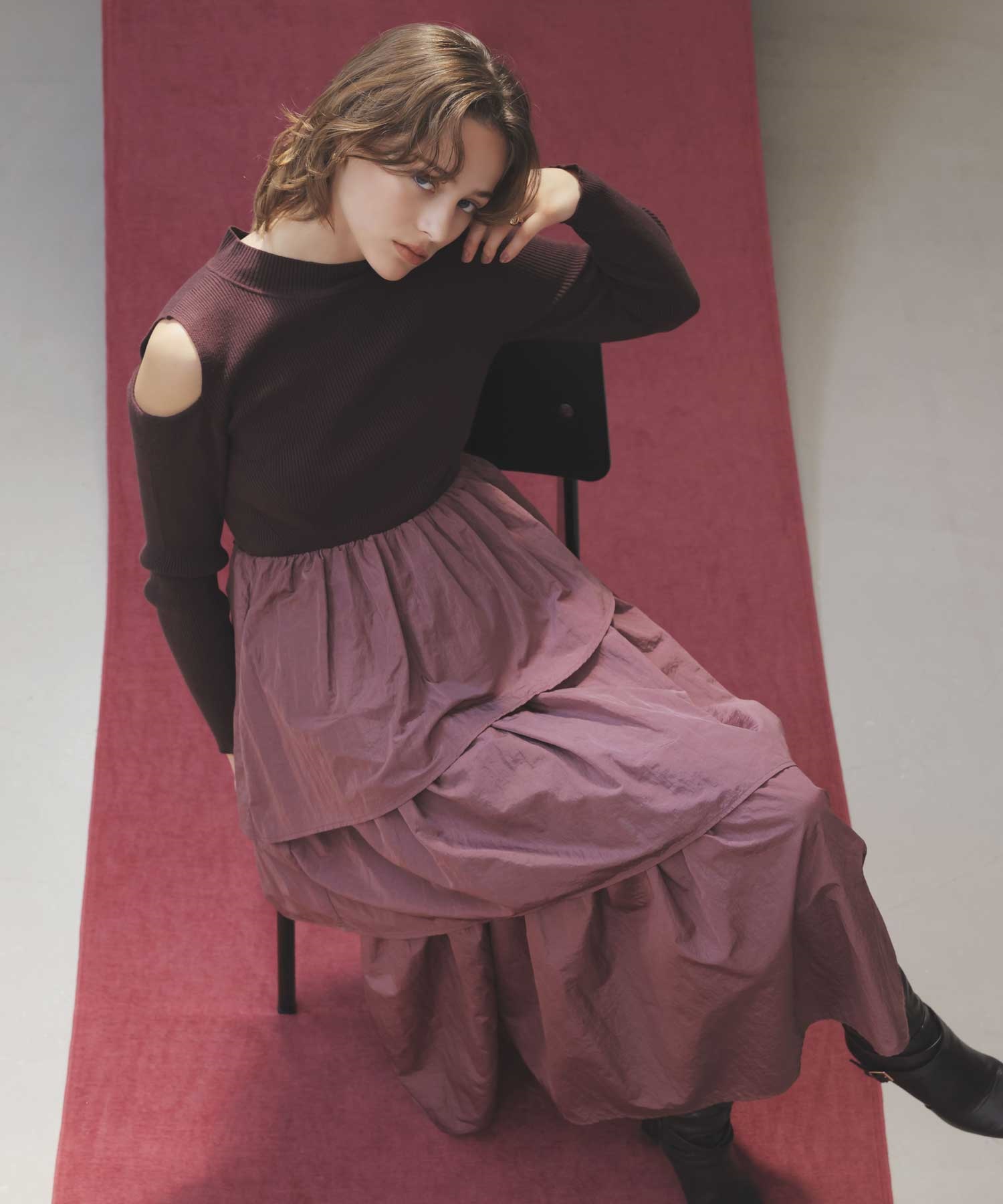 ティアードフリルドッキングワンピース | ロングワンピース | NOELA