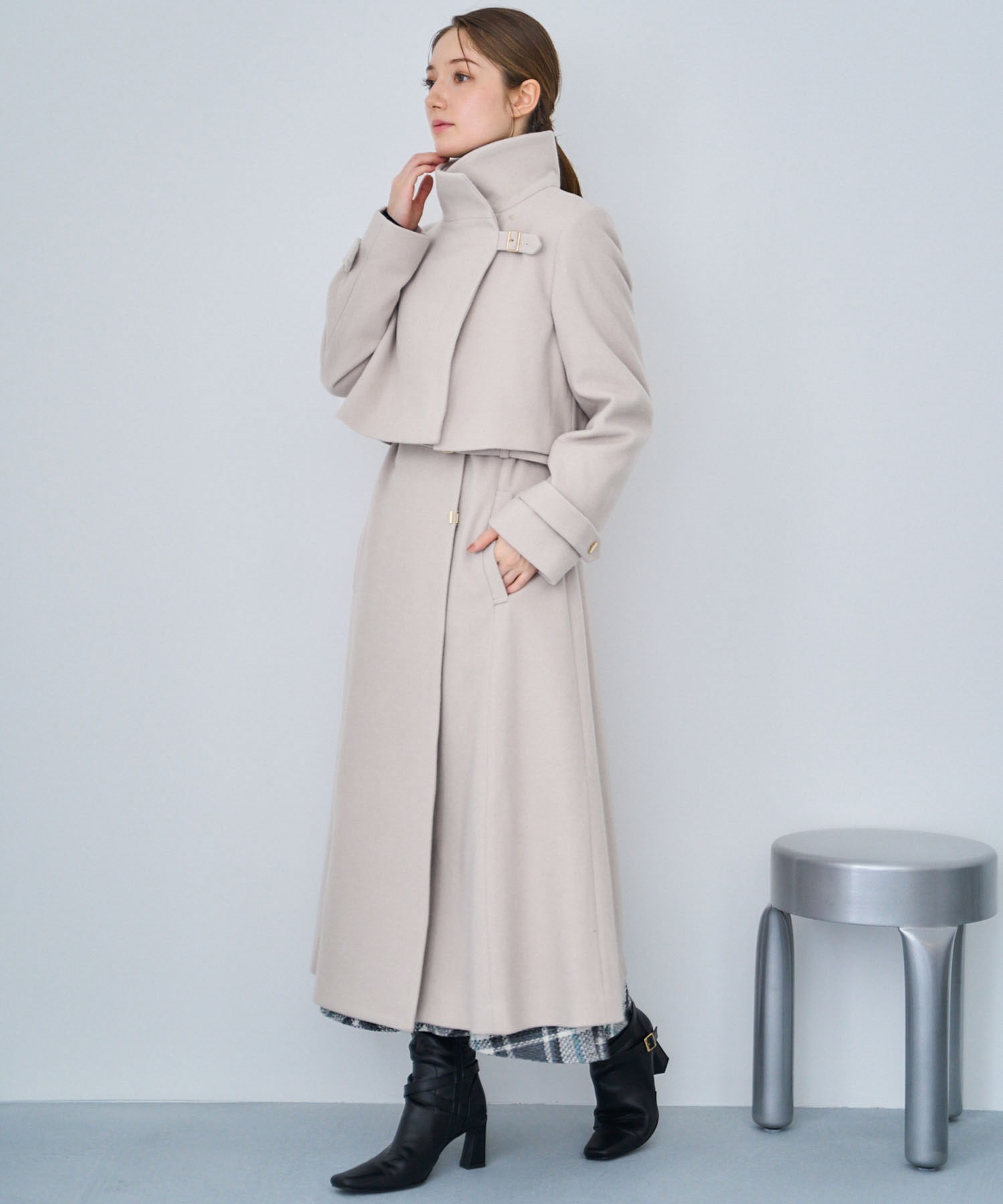 SSサイズあり】2WAYスタンドカラーウールコート | コート | NOELA