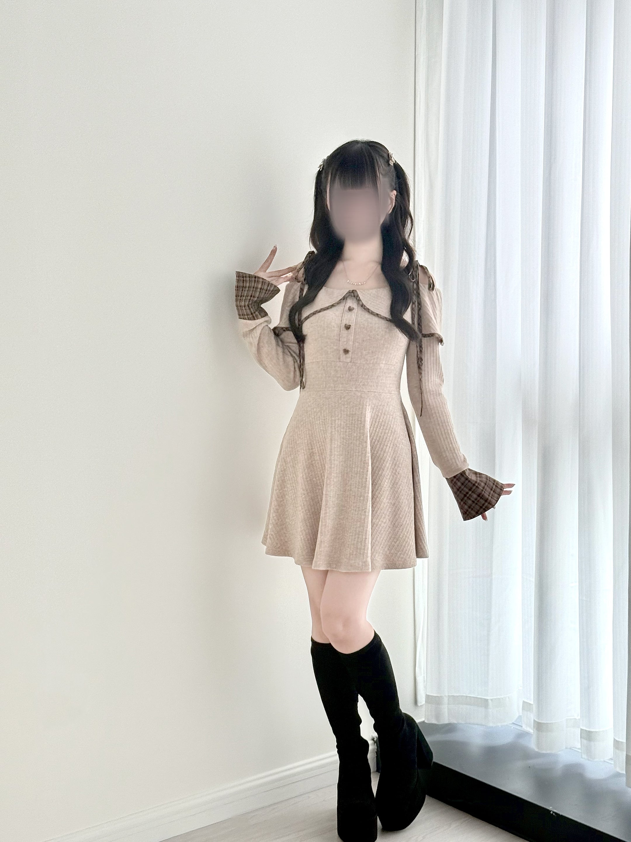 BunnyLis:リボンオフショルダーニットトップス – NoGenki