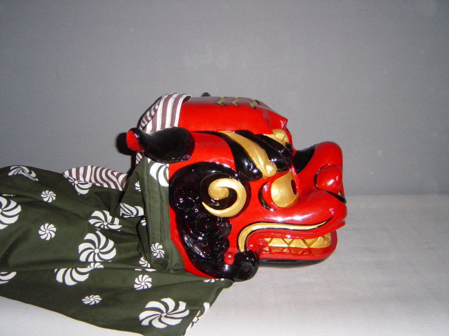 七瀬中町神楽保存会獅子頭-獅子舞