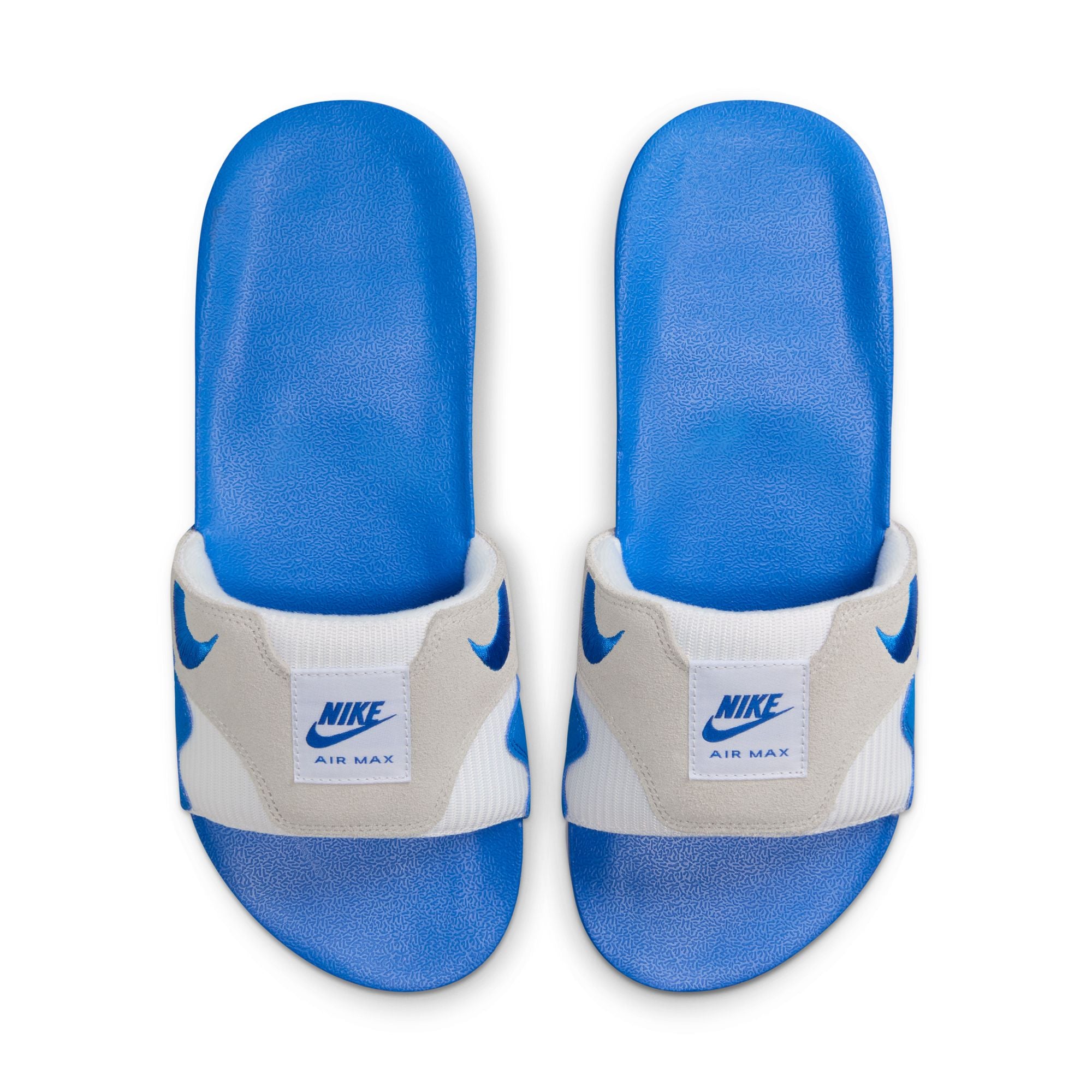 Nike - Men - Air Max 1 Slide - White/Royal Blue/Grey – Nohble