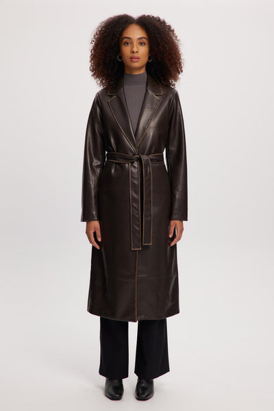 Lexie Cropped Length Vegan Leather Coat | Noize