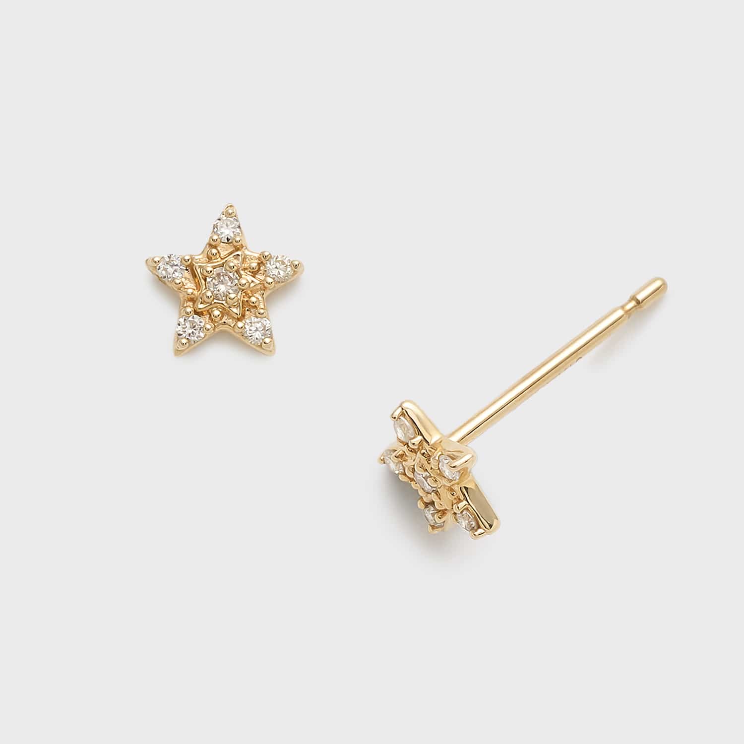 Tiny Motif】K10ダイヤモンドスターピアス（0.02ct）｜ピアス