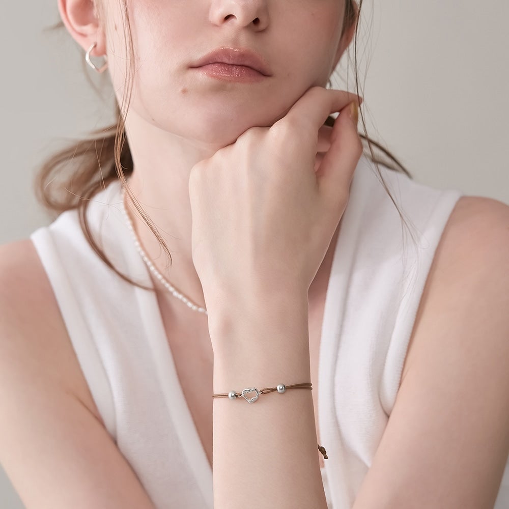 シルバーコードブレスレット（ブラウン）｜ブレスレット｜ノジェス