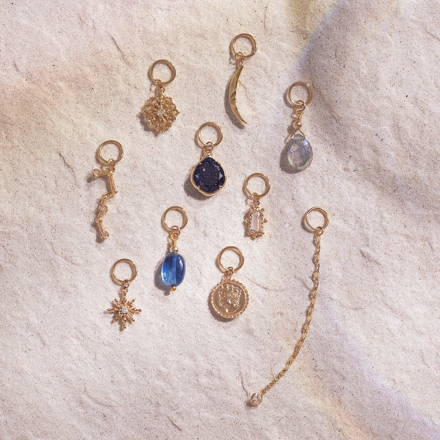 Tiny Charm】K10ラブラドライトチャーム｜ピアスチャーム｜ノジェス