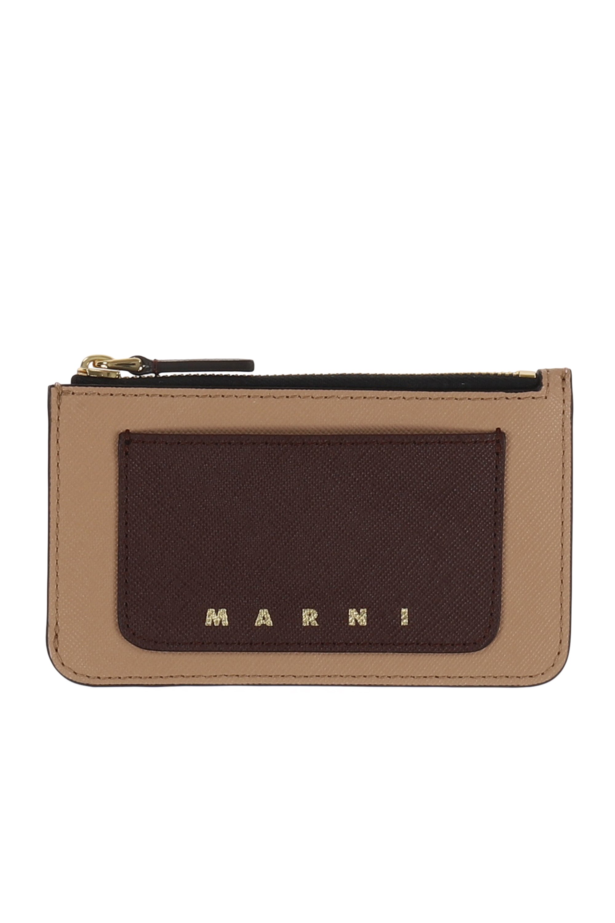 MARNI マルニ SS26 ZIPPED CARD HOLDER / CINDER ROSE POMPEI