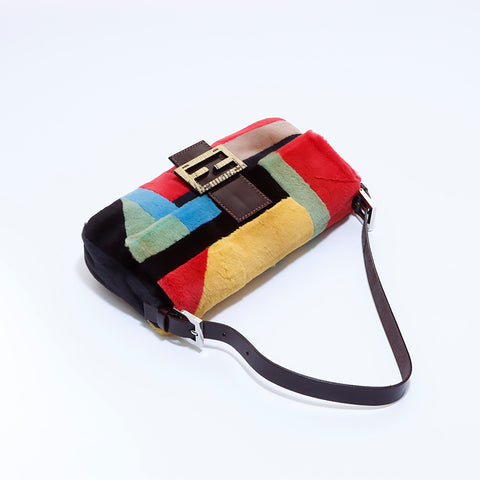 フェンディ FENDI マンマバケット ファー ショルダーバッグ マルチ