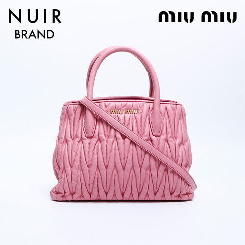 ミュウ ミュウ Miu Miu 2way マトラッセ ショルダーバッグ ピンク