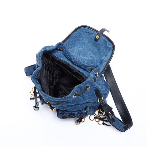 プラダ PRADA デニム 刺繍 リュック・デイパック ブルー WS8136 – NUIR