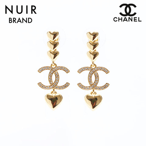 シャネル CHANEL B23C ココマーク ハート ピアス ゴールド WS8383