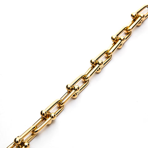 ティファニー TIFFANY&Co. ラージ AU750 リンク ブレスレット ゴールド