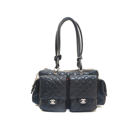 シャネル CHANEL カンボンライン マルチポケット ハンドバッグ レザー