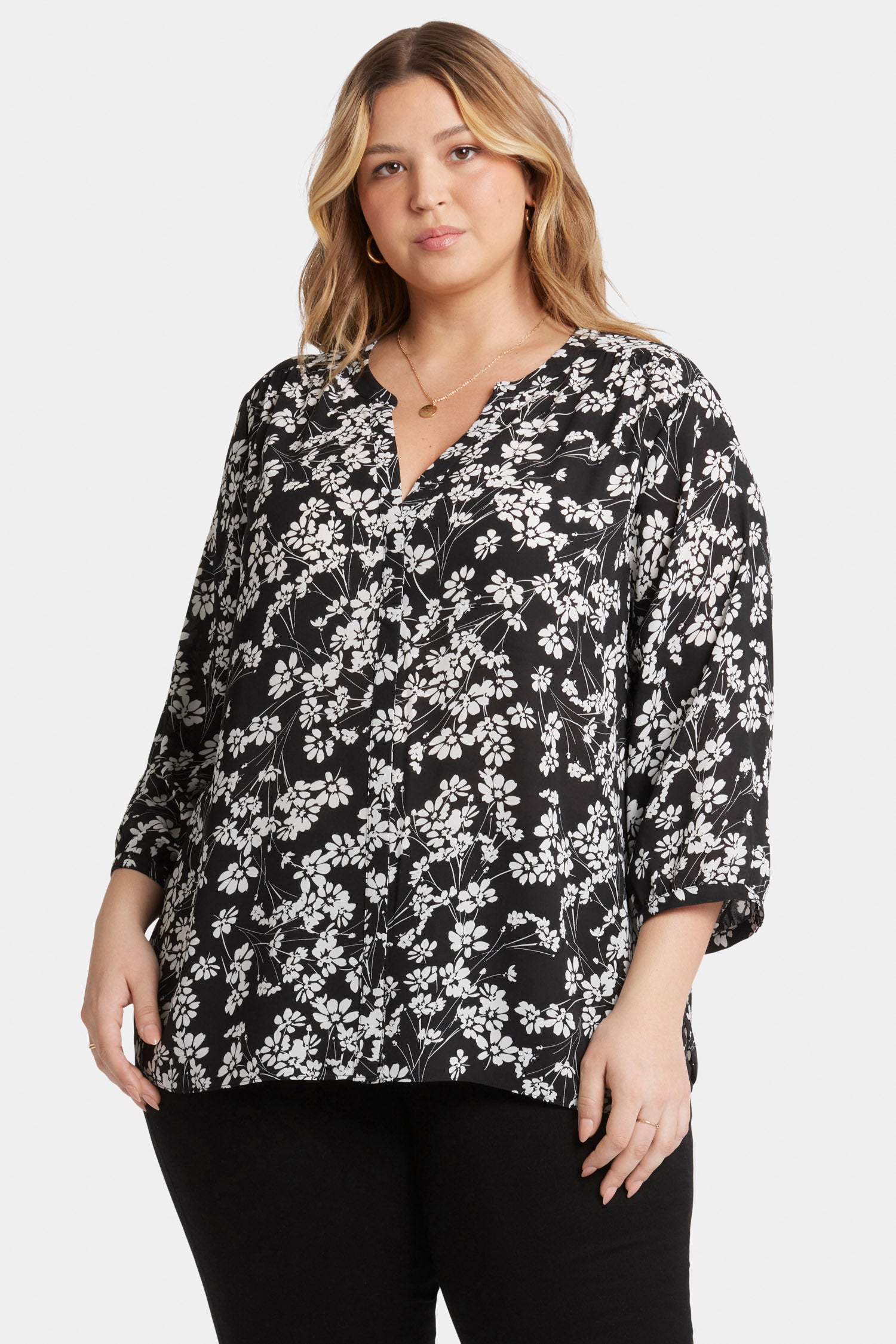 Pintuck Blouse In Plus Size - Stefania Multi | NYDJ