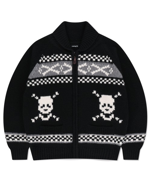 mahagrid/マハグリッド』 SKULL COWICHAN KNIT SWEATER/スカル