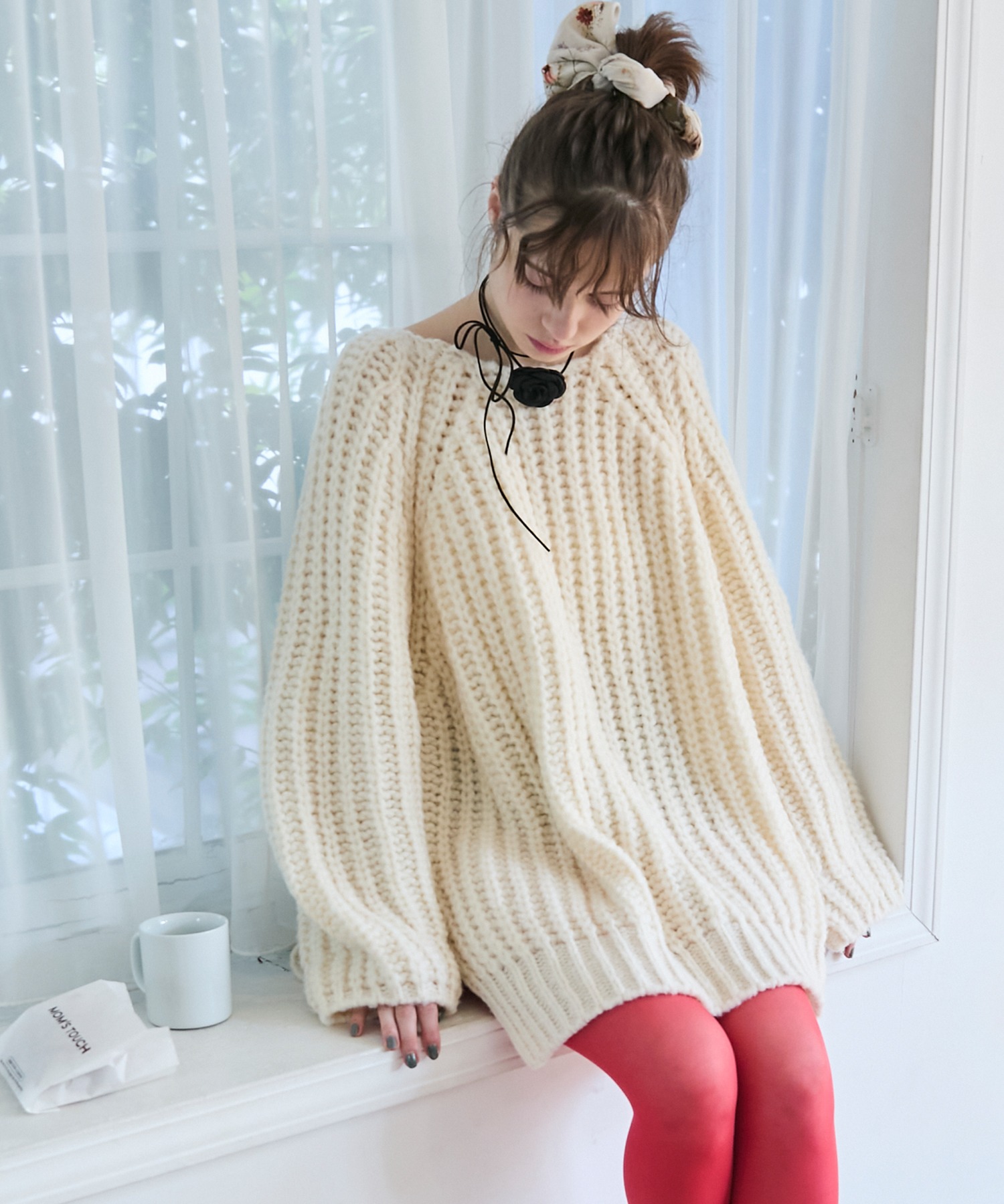 forksy.】バックシャンローゲージメランジニットプルオーバー forksy