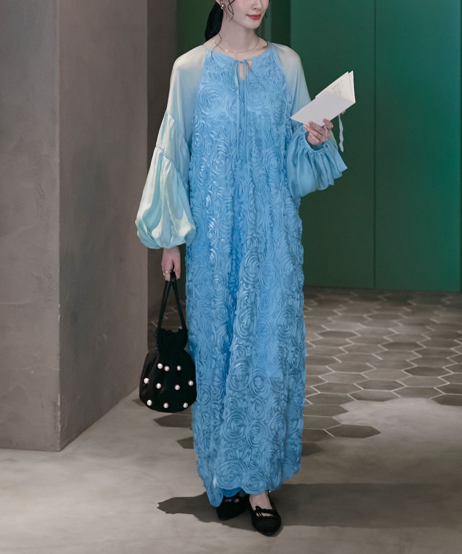 forksy.】【オケージョン対応】フラワーモチーフシアーバルーン