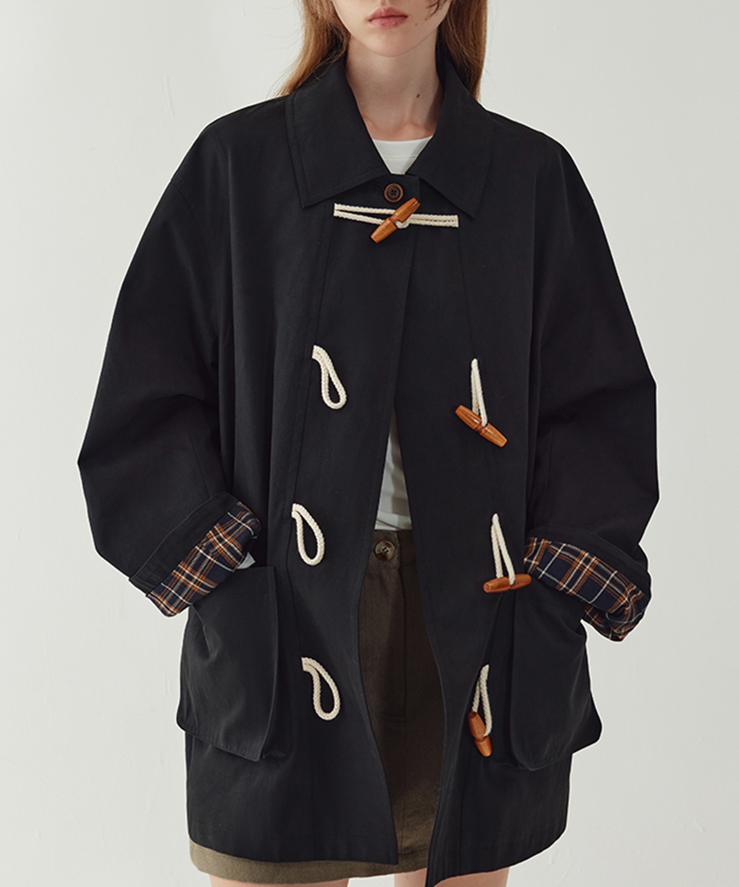 ダッフル調 ステンカラーハーフコート FQ24W077【Fano Studios