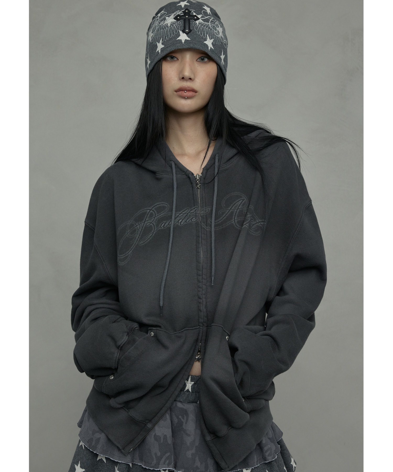 A'GEM/9 × .kom 『NIIER NOR/ニアノア』 DIRTY WASHING HOOD ZIP-UP