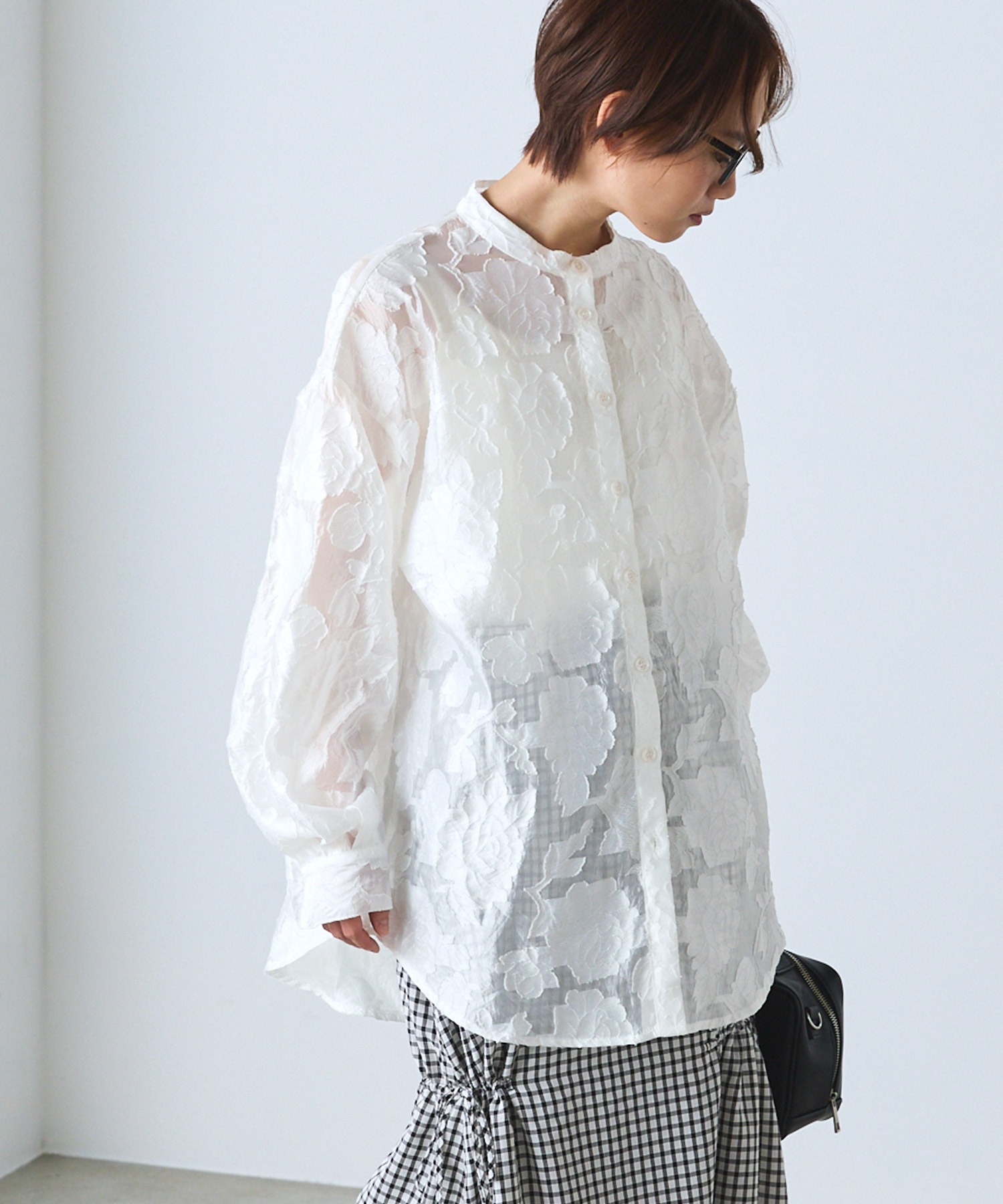forksy.】シアーフラワージャガードブラウス forksy.│MONO-MART