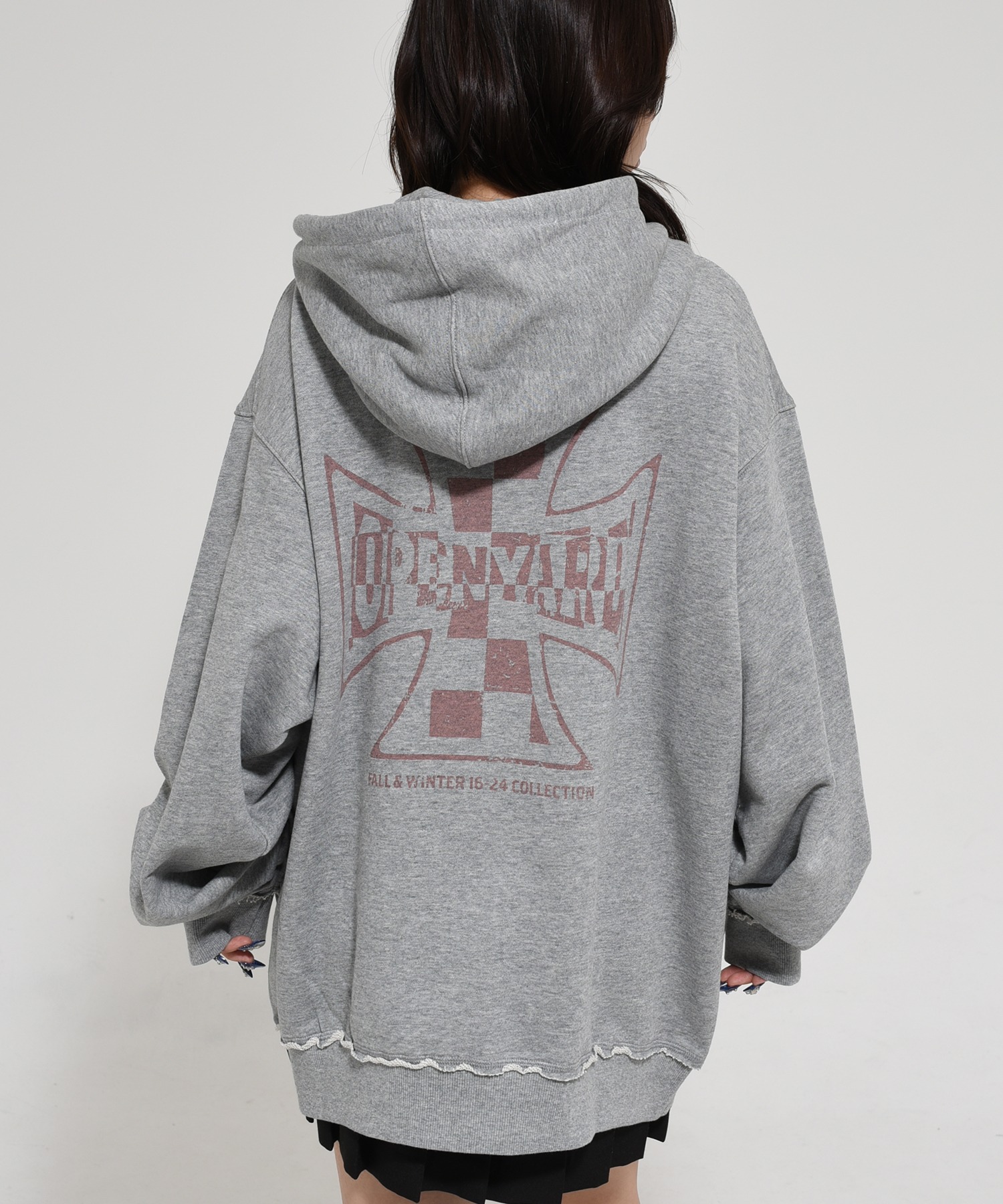 OY/オーワイ』 CHECK CROSS HOODIE/チェッククロスプルオーバー
