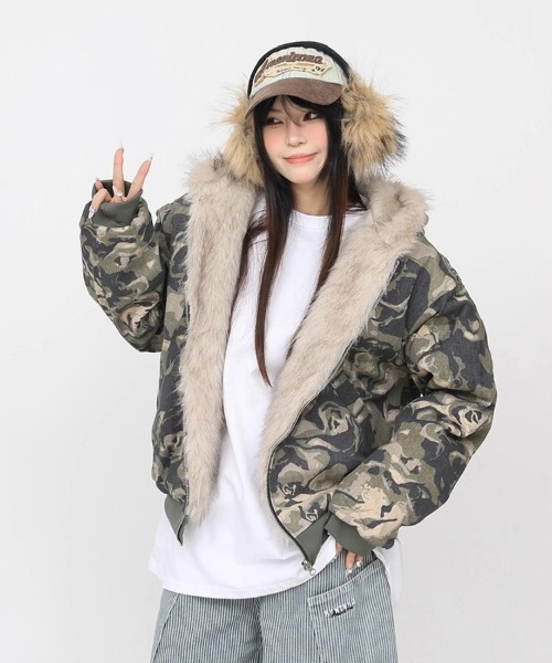 A'GEM/9 × .kom 『ARULE/アルール』ファー付きカモジャンパー ARULE│A