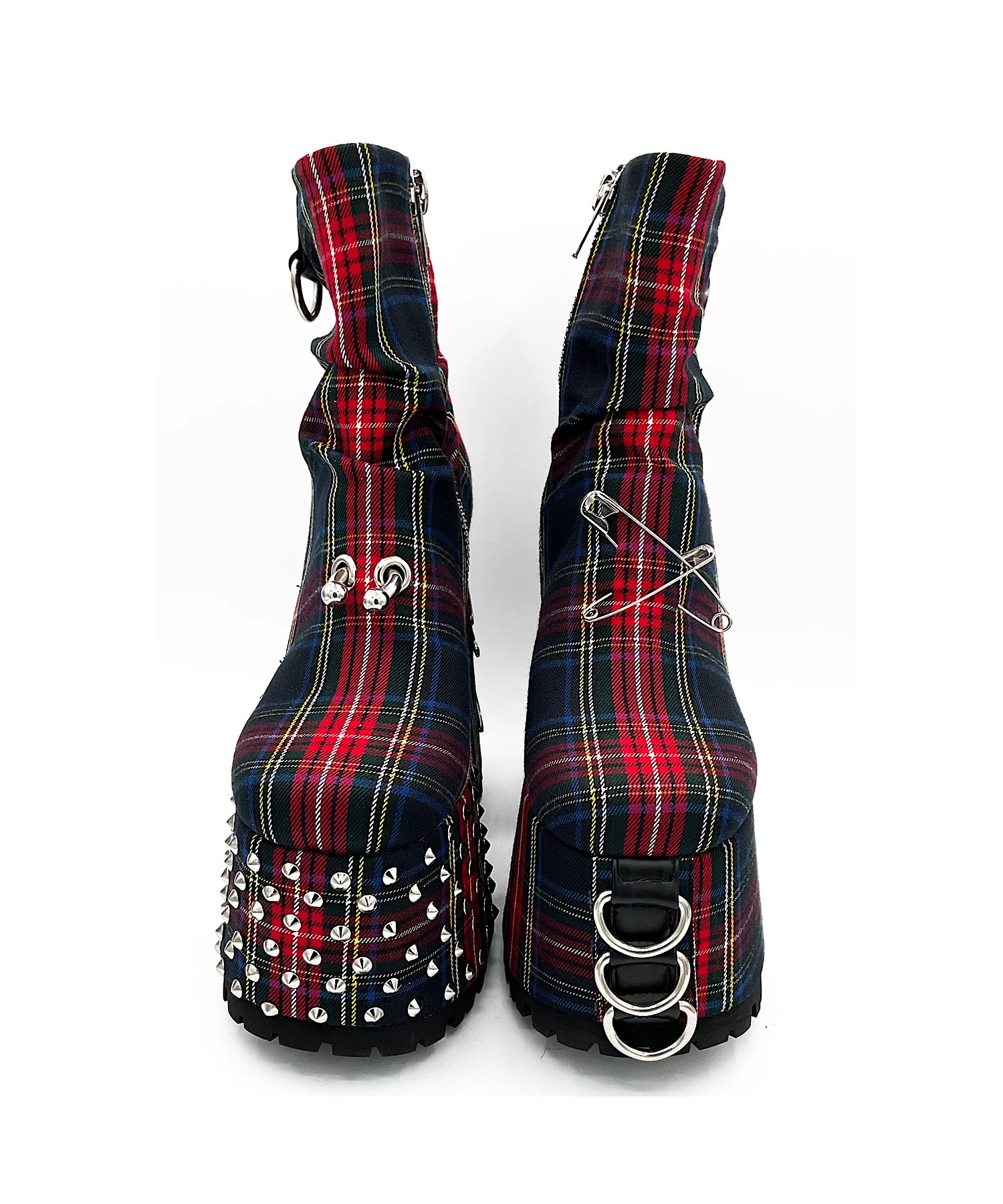 タータンチェック 厚底ミドルブーツ Charla Tedrick│Jeffrey Campbell