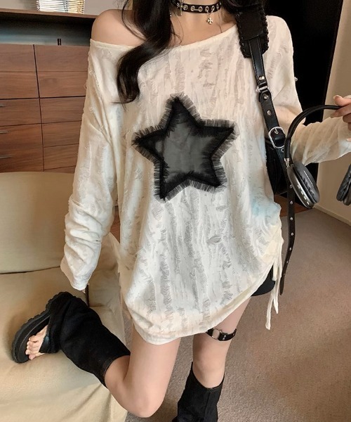 A'GEM/9 × .kom 『.KOM/ドットケーオーエム』 スターダメージニット